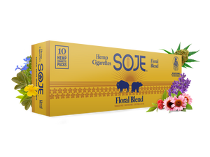 floral blend carton that is highlighted with herbs contained in the packaging