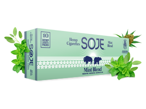 mint blend carton that is highlighted with herbs contained in the product